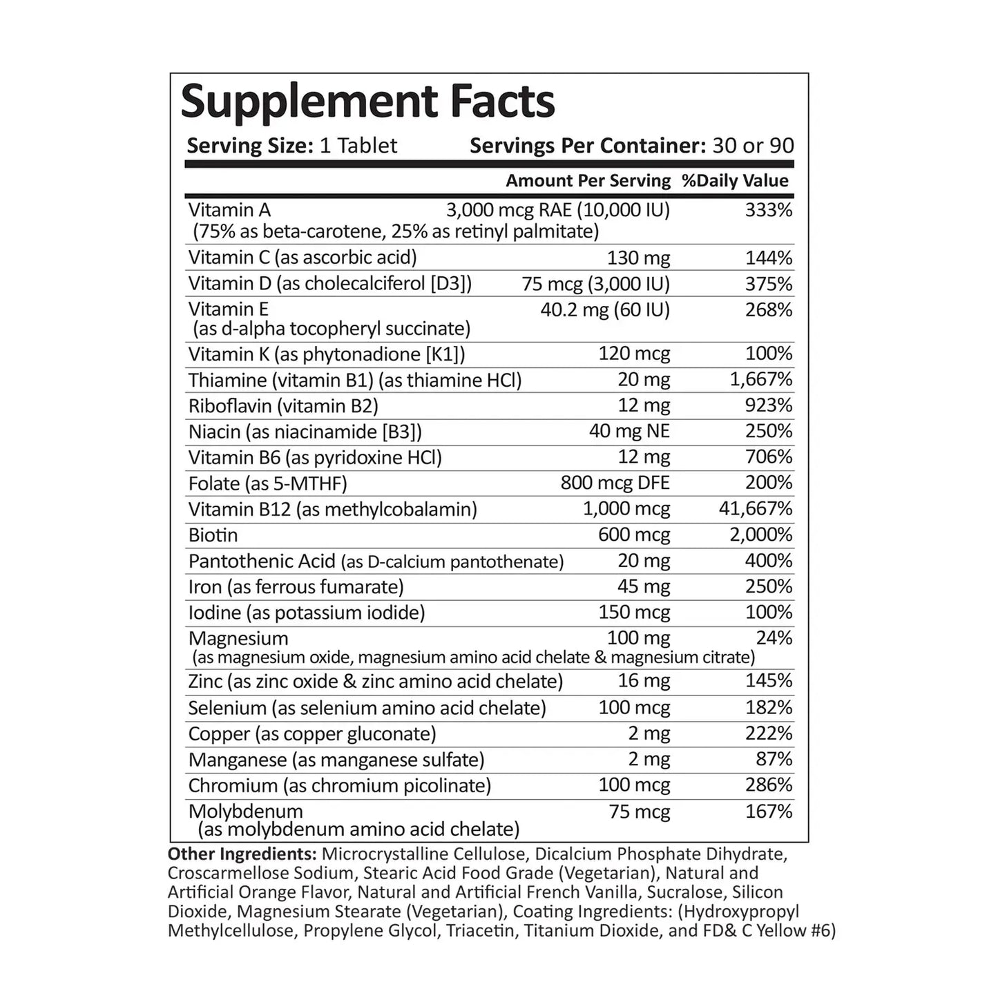 Bariatric Multi-Vitamin w/ Iron 45mg Tablet