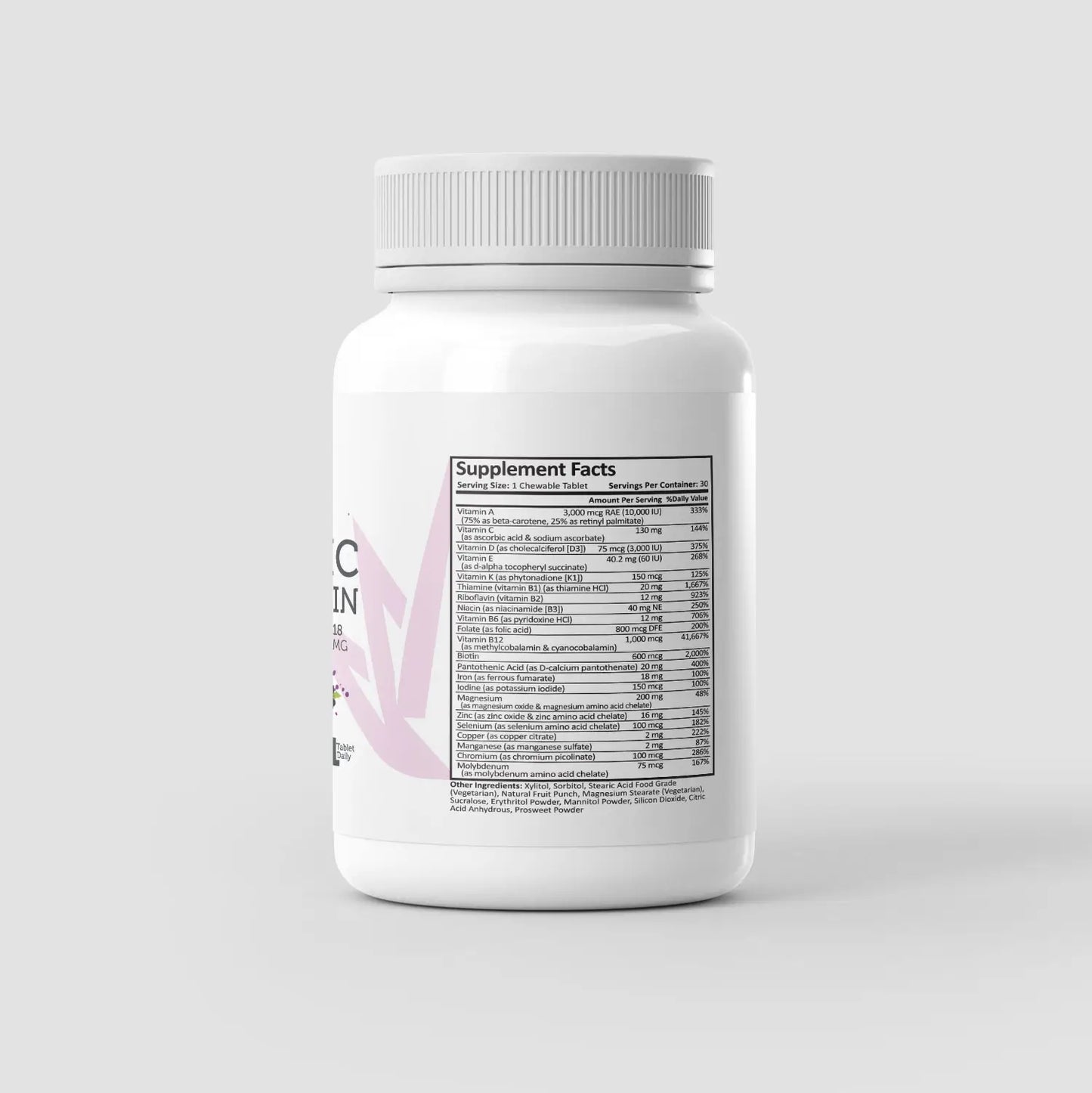 Bariatric Multi-Vitamin w/ Iron 18mg Chewable Tablet