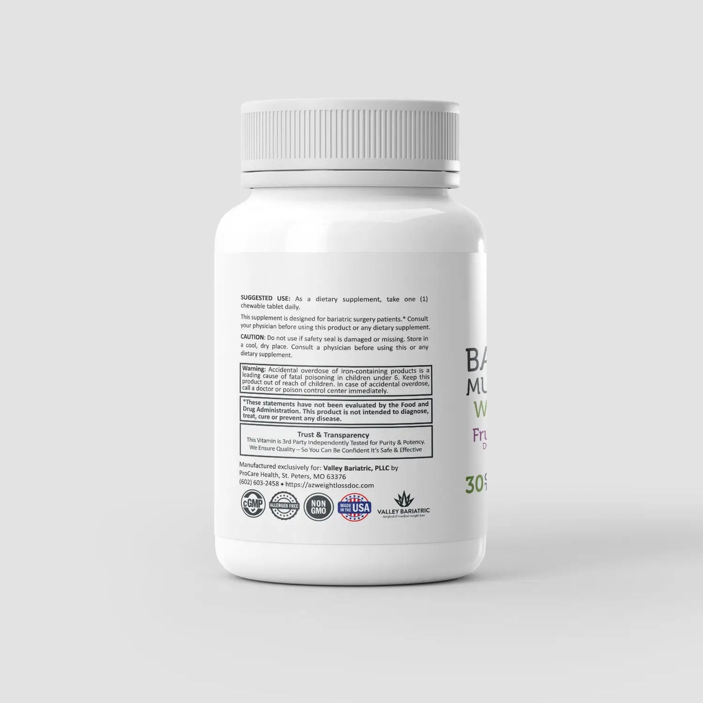 Bariatric Multi-Vitamin w/ Iron 18mg Chewable Tablet